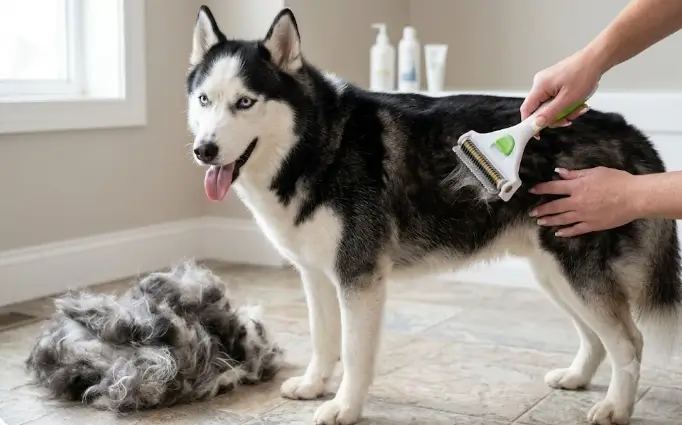 Andis Pet DeShedding Tool model 65760 showing the curved stainless steel teeth structure