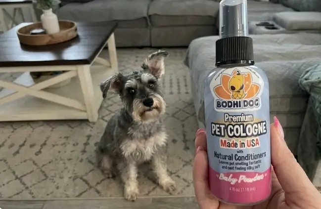 Bodhi Dog Premium Dog Cologne Baby Powder scent bottle with fine mist spray nozzle