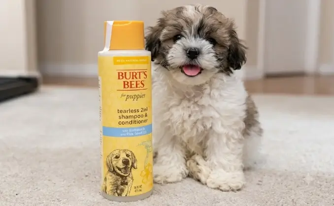 Burt's Bees Tearless Puppy 2-in-1 Shampoo and Conditioner front packaging display panel