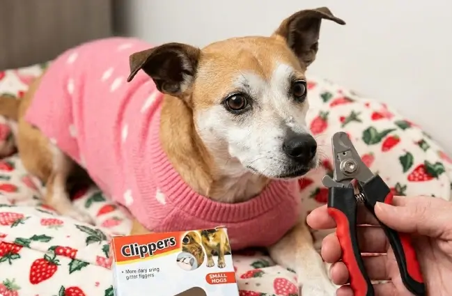 Epica Professional Pet Nail Clipper showing the high-grade tempered stainless steel blades and slide lock mechanism