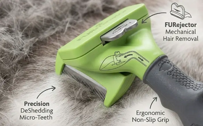 FURminator Small Dog Short Hair Tool Close Up