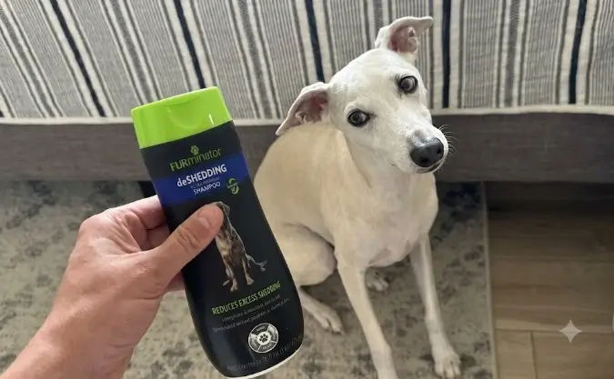 FURminator Ultra Premium deShedding Shampoo 16-ounce bottle packaging presentation