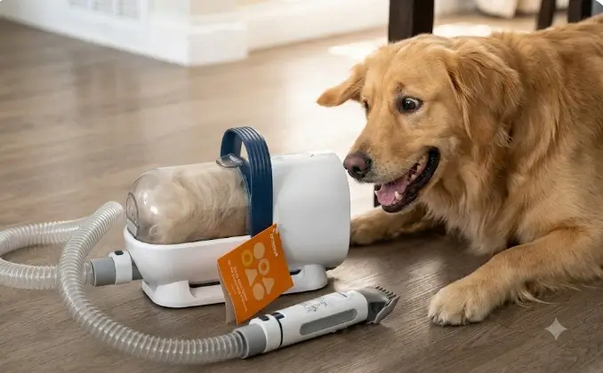 Oneisall Dog Grooming Vacuum 7-in-1 pet grooming kit and stationary vacuum overview