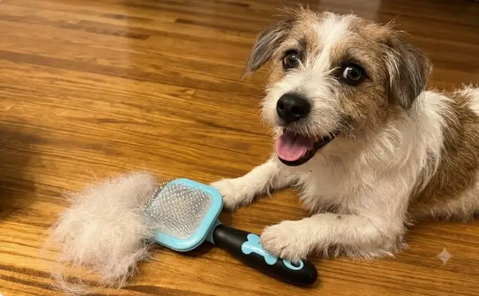 PETPAWJOY Slicker Brush official product hardware and coated pin layout presentation