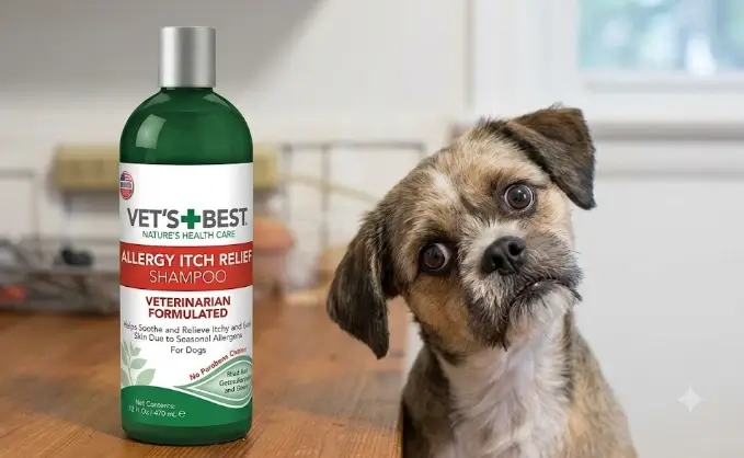 Vet's Best Allergy Itch Relief Dog Shampoo Review - First Impression Unboxing Vet's Best Allergy Itch Relief Dog Shampoo bottle and examining its texture